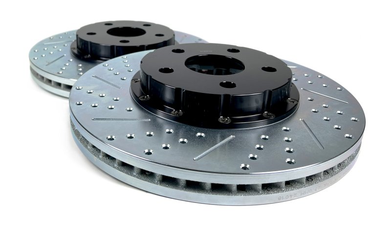 Chevrolet Camaro Brake Rotors (2) - Front - Baer Brakes - EradiSpeed+ Two-Piece Slot & Drilled - Black - `16-`24